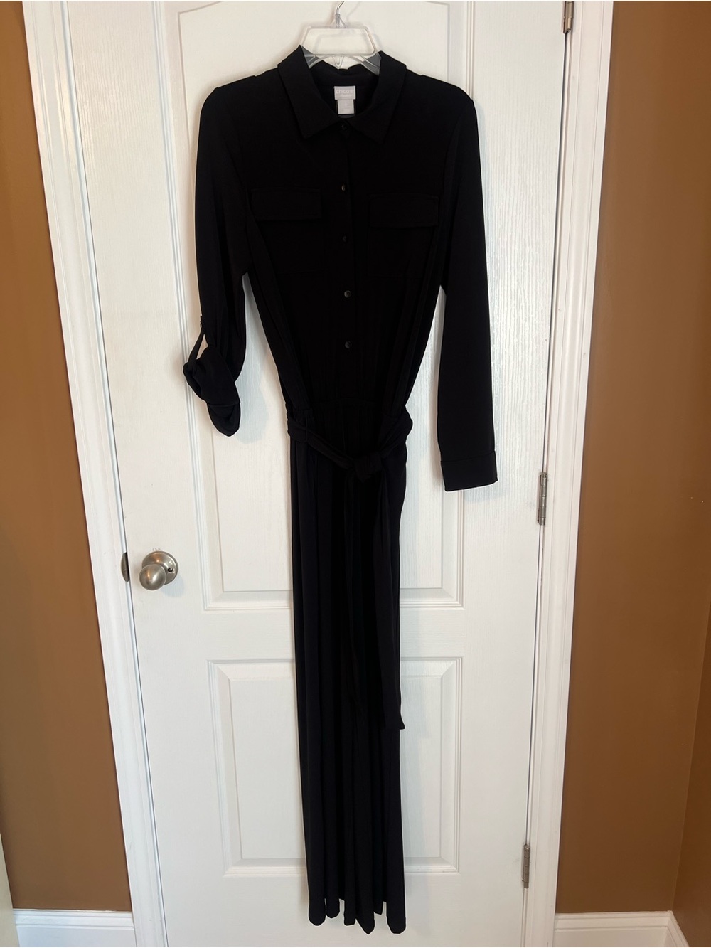 Chico's Black Maxi Jumpsuit with Waist Tie